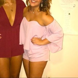 Lilac off the shoulder romper